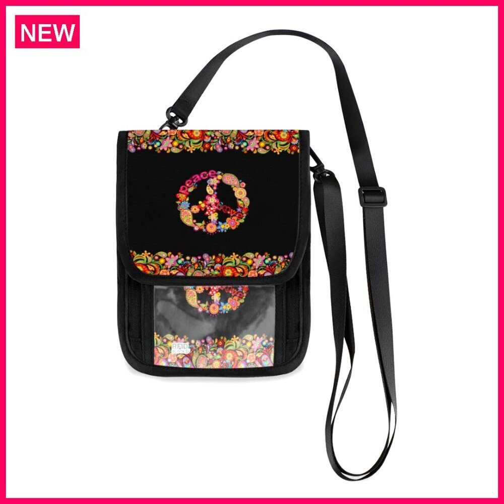 Mini Crossbody Bag with RFID Passport Holder, Card Slots, Adjustable Strap